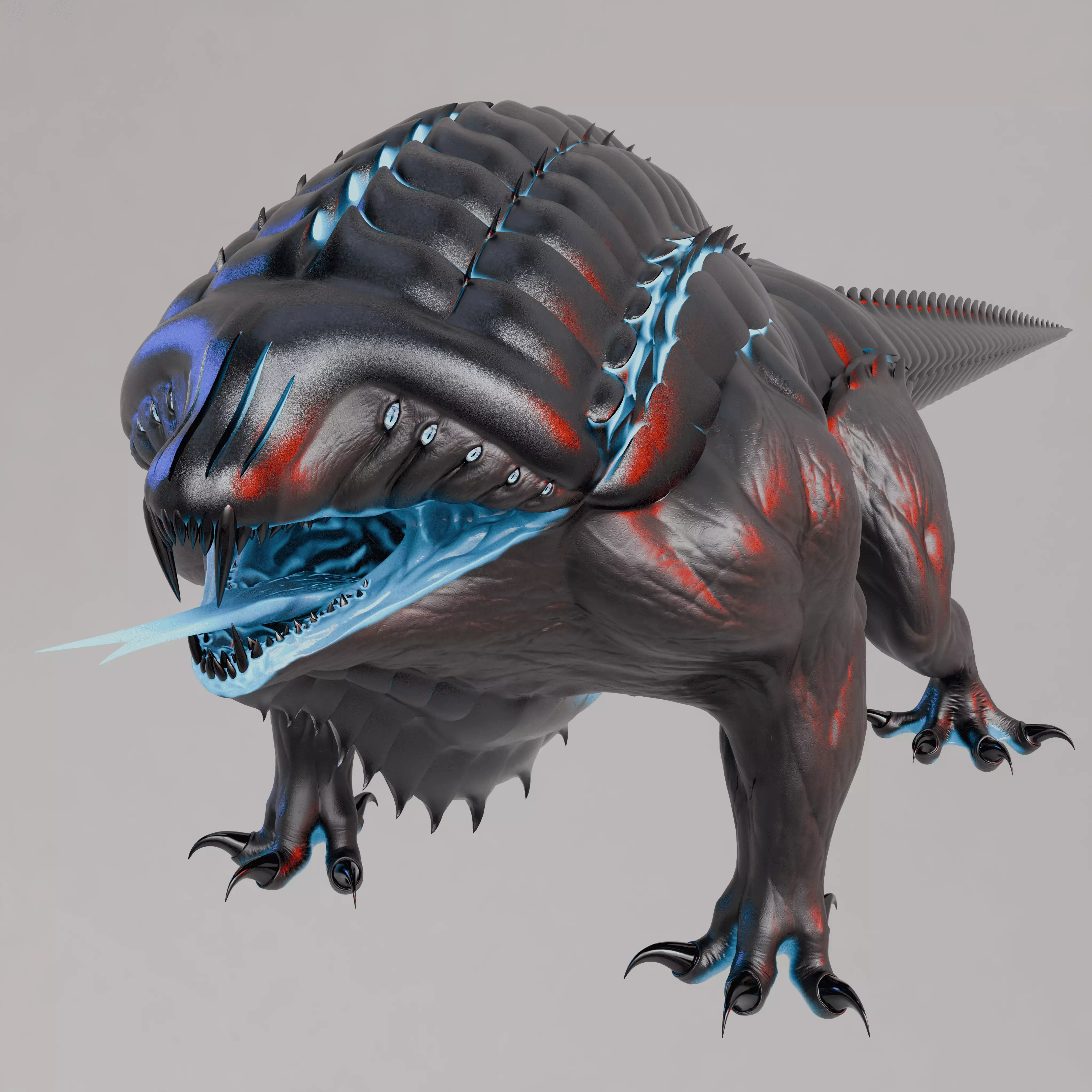 Obsidian Dragon Low-poly 3D model