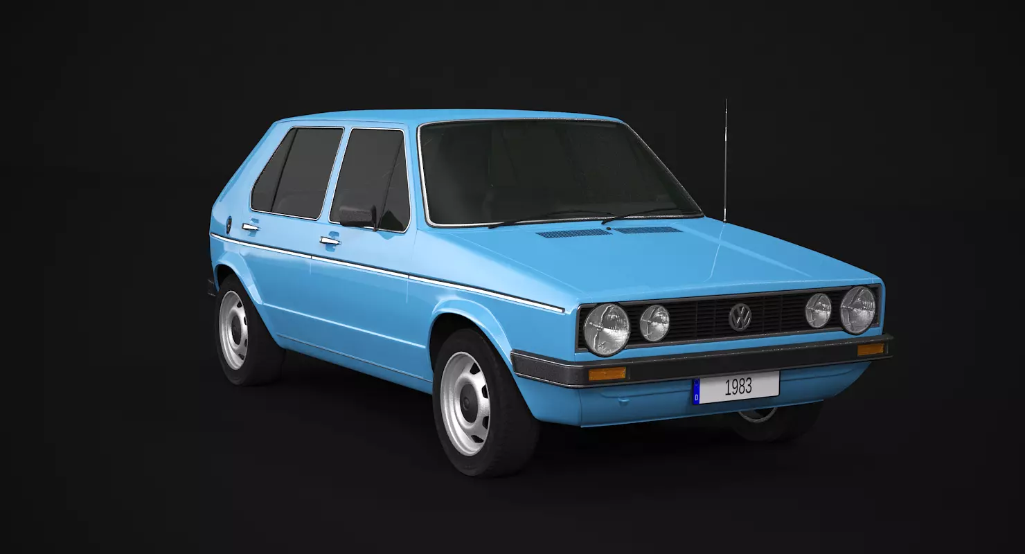 VW Golf I Facelift 3D model