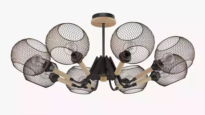 Modern Loft Mesh 8-Arm Chandelier 3D model