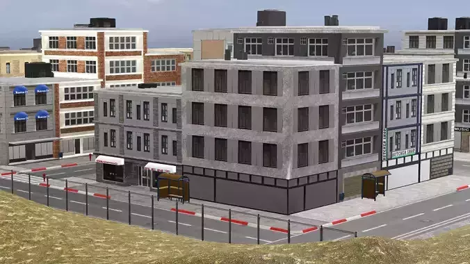 New York Modern City Building V14 3D Model Low-poly 3D model 3