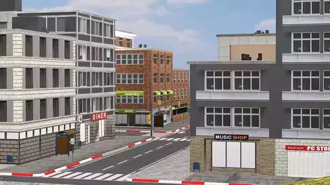 New York Modern City Building V14 3D Model Low-poly 3D model 2