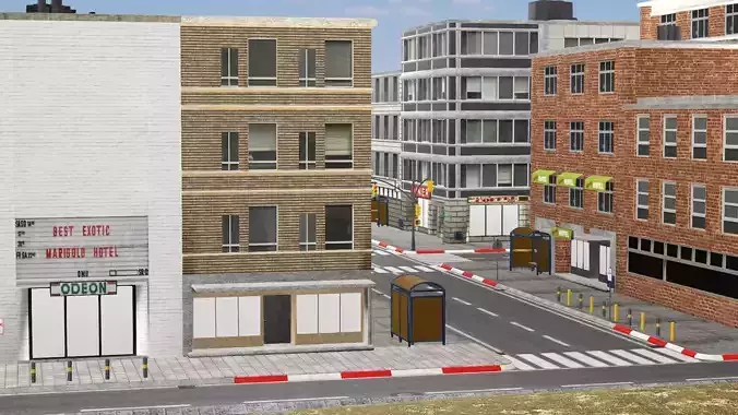 New York Modern City Building V14 3D Model Low-poly 3D model 4