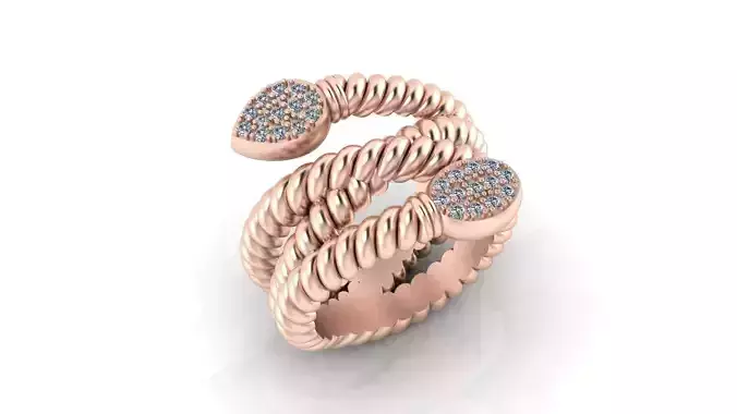bypass pave setting jewelry ring 