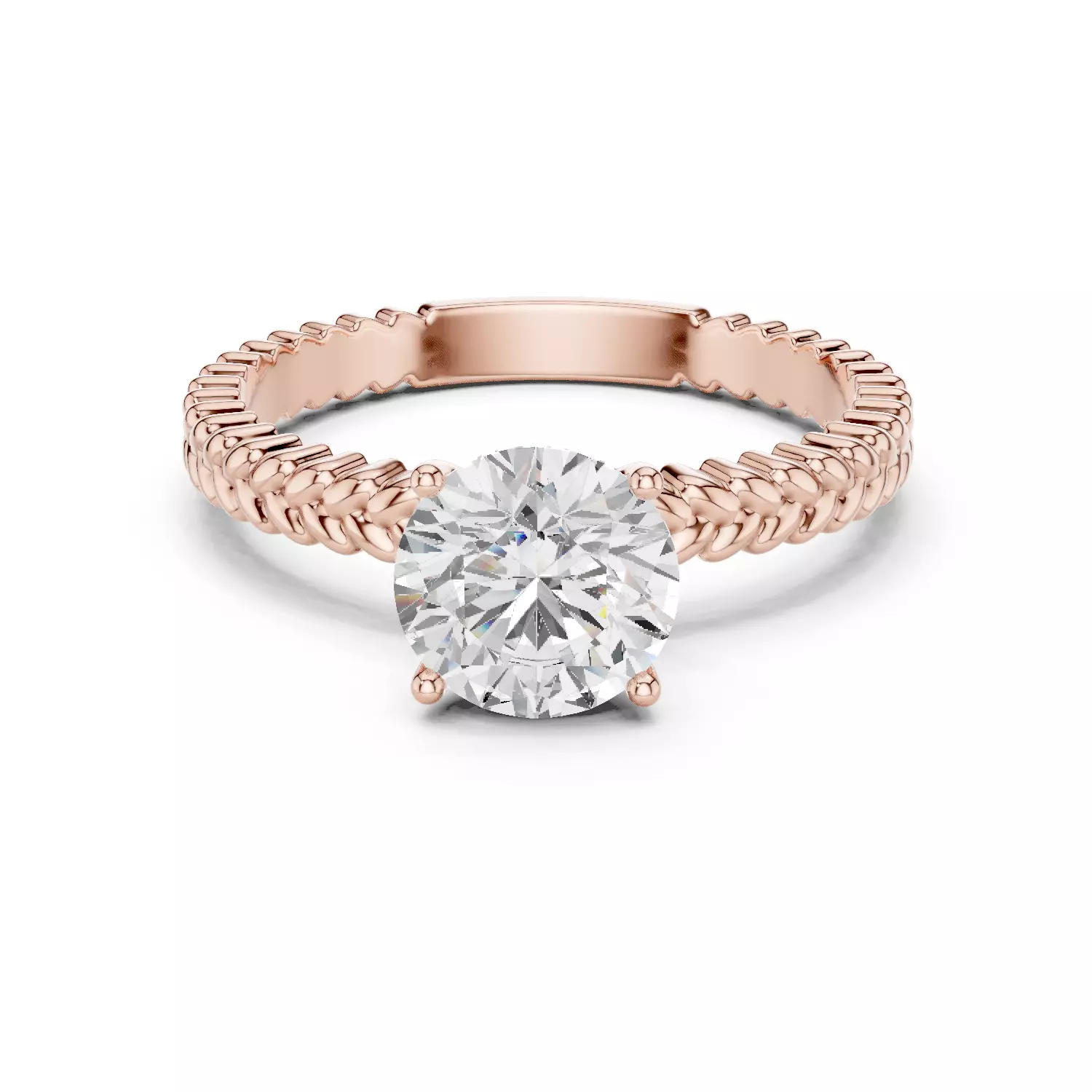 Mono Solitaire Woven Band Ring 3dm stl renders 3D print model