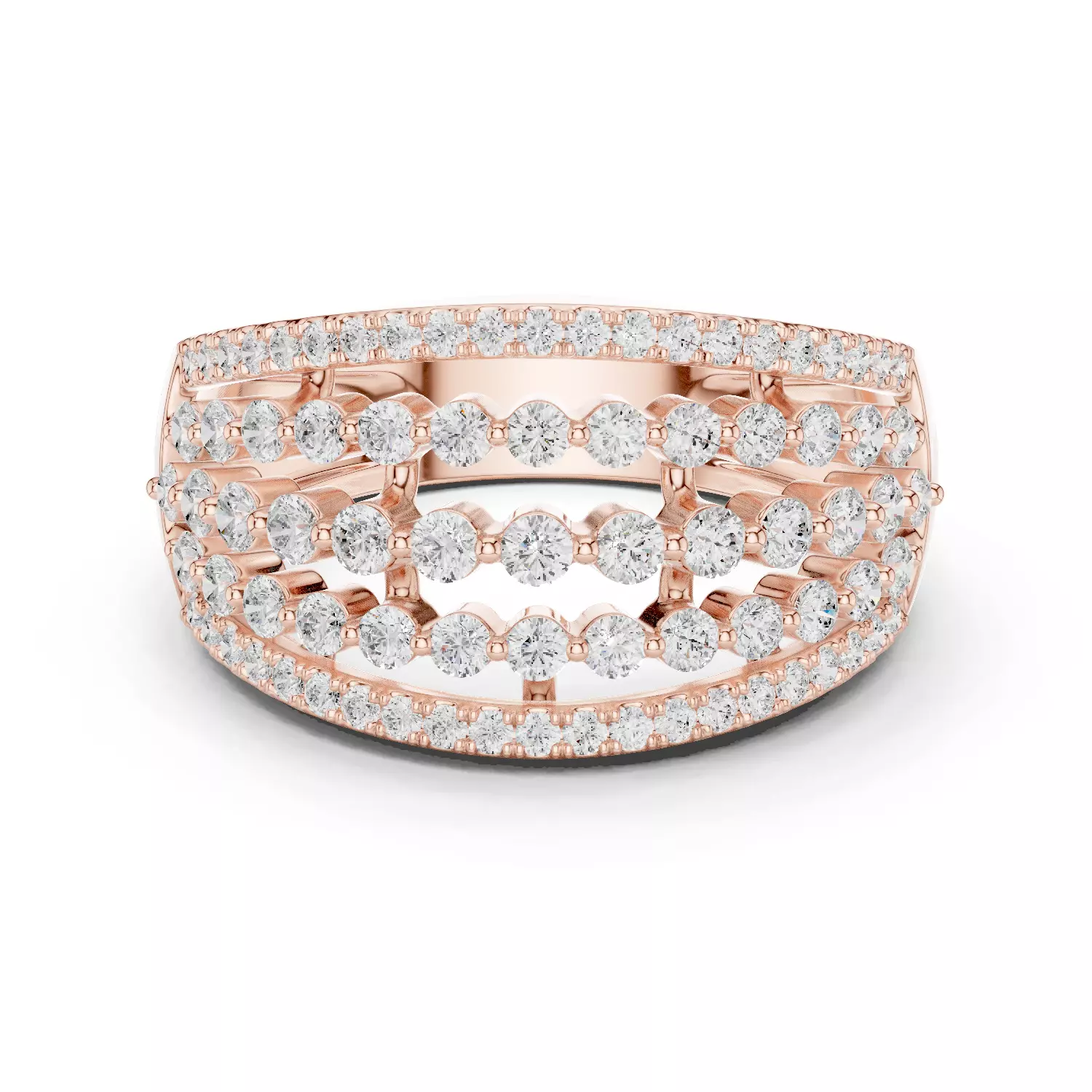 Multiple Diamond Line Band Ring 3dm stl renders 3D print model