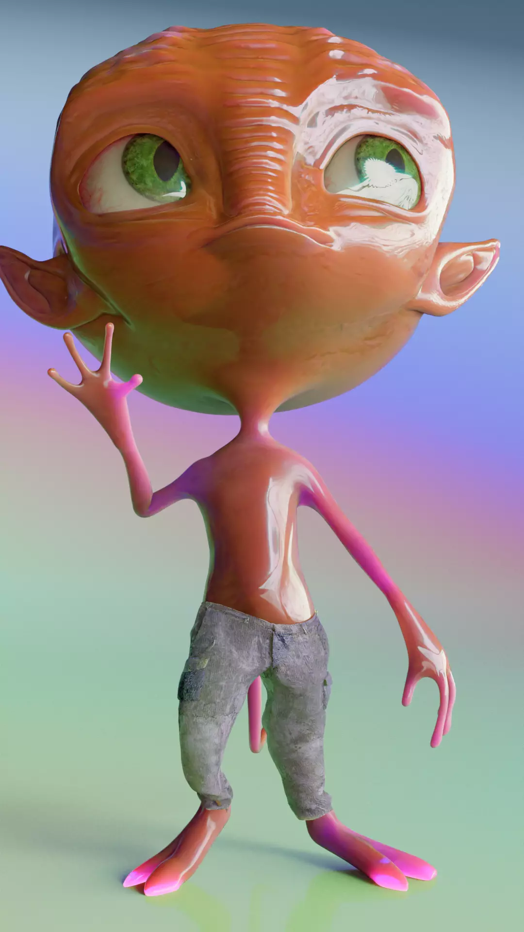 Alien Rigged Cartoon style BOB Free 3D model