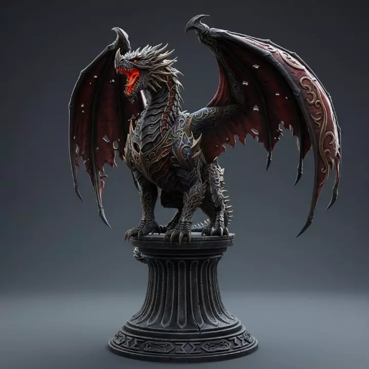 3398 Menacing Fairytale Dragon magic fantasy 3D STL 3D print model