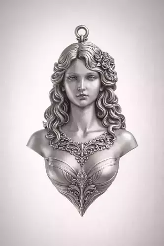Aphrodite Goddess Pendant 3D Printable Model