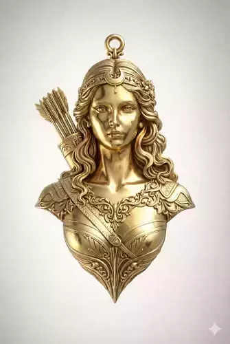 Artemis Goddess Pendant 3D Printable Model