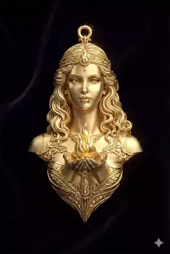 Hestia Goddess Pendant 3D Printable Model