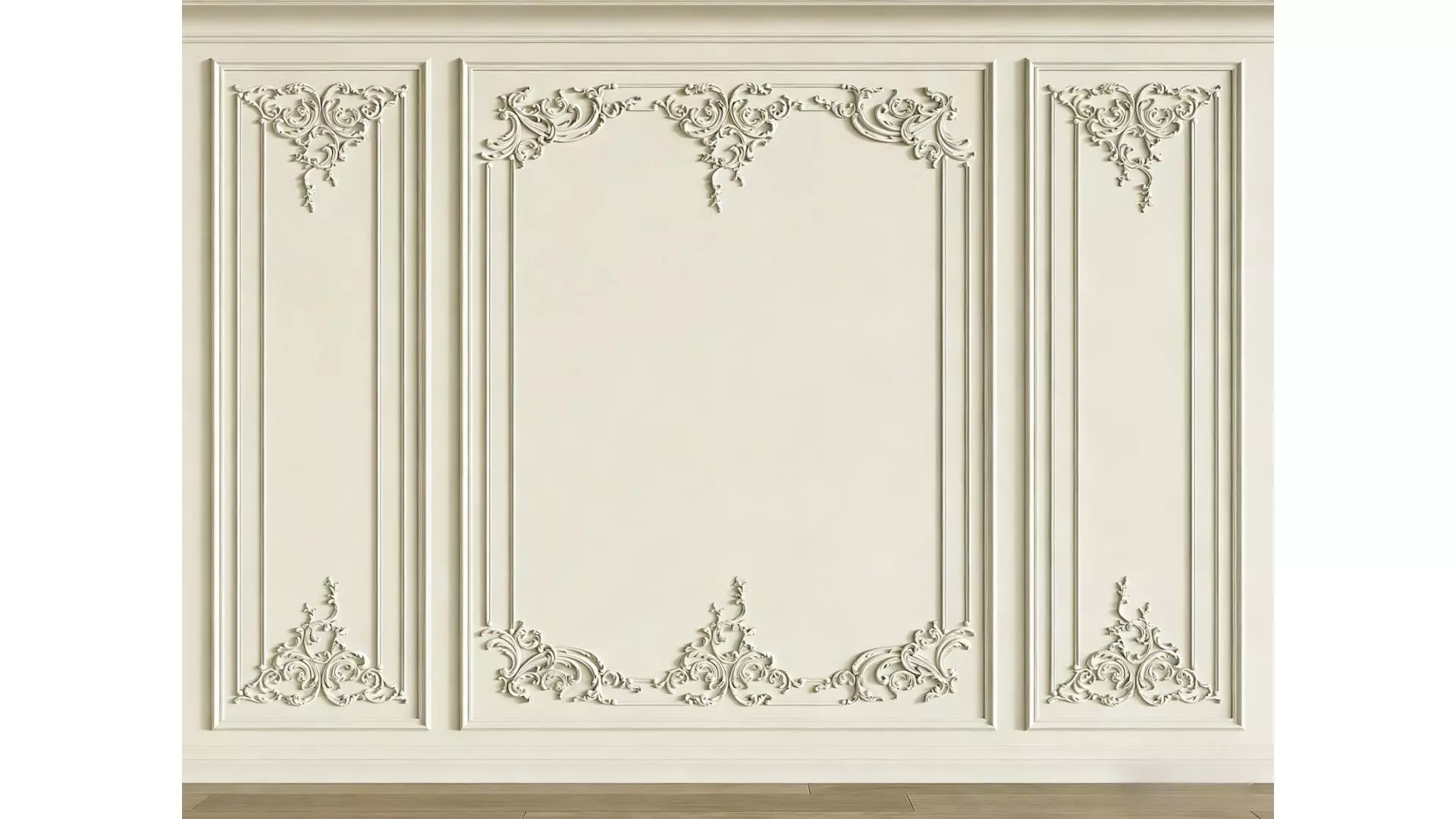 French Plaster Molding Accent Wall 3D model