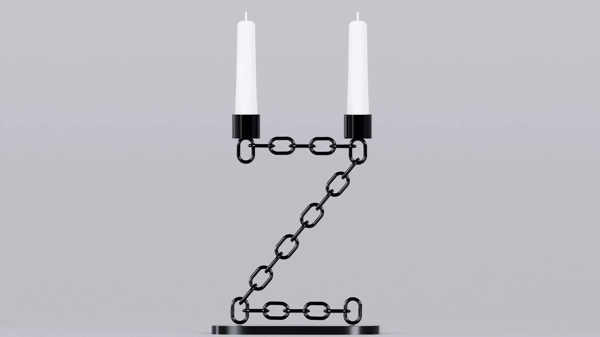 Z Black Candleholder 3D Model True Render UV 4K PBR Texture Low-poly 3D model