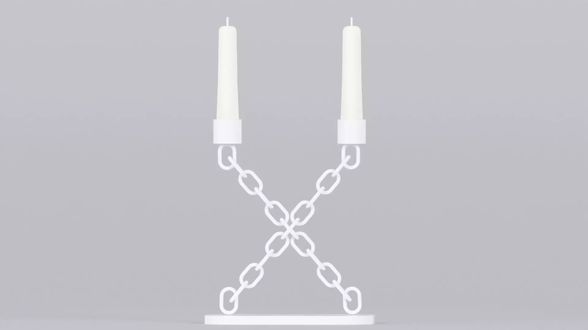 X White Candleholder 3D Model True Render UV 4K PBR Texture Low-poly 3D model