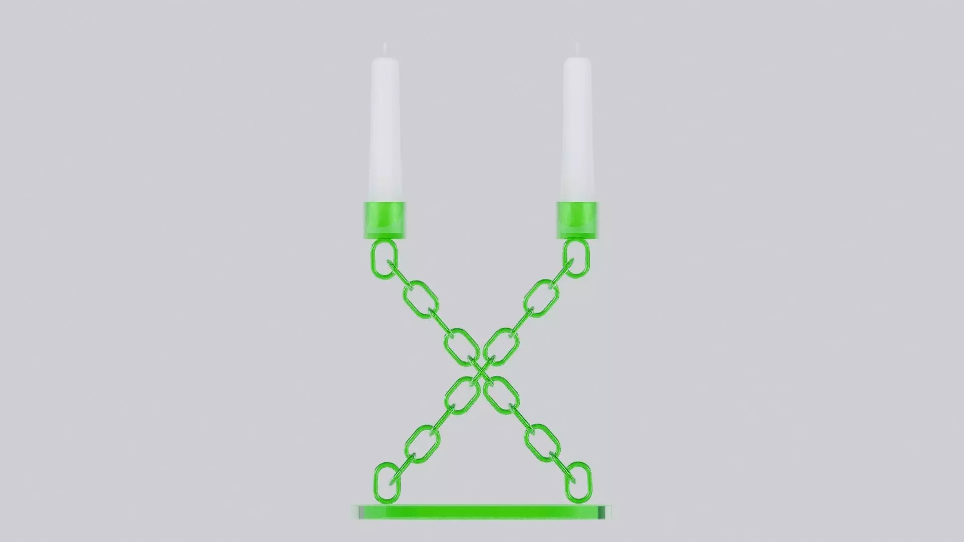 X Green Glass Candleholder 3D Model Unwrapped UV Low-poly 3D model