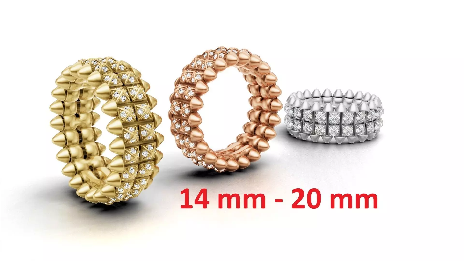 Clash Ring Double Paved 3D print model