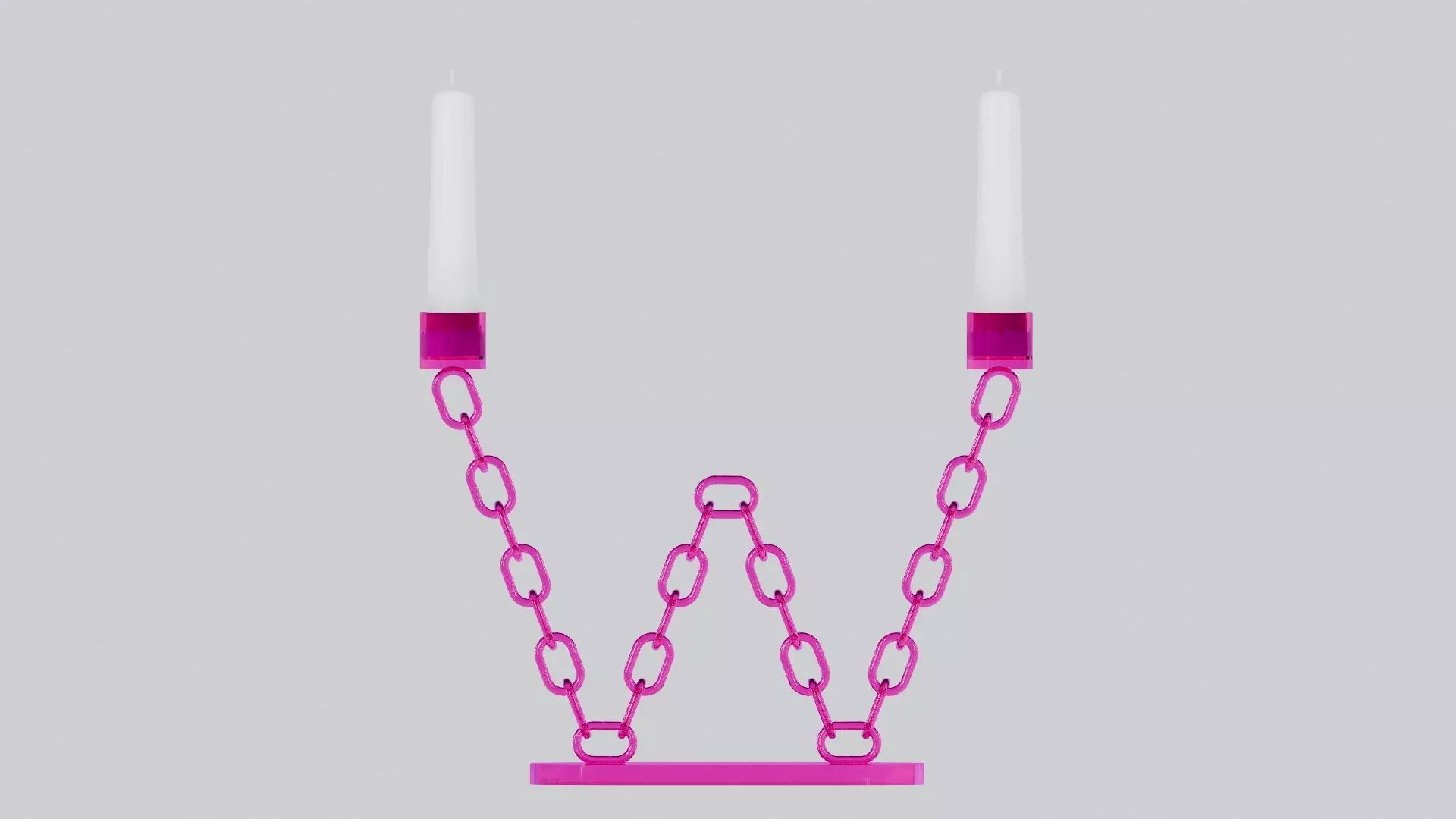 W Pink Glass Candleholder 3D Model Unwrapped UV Low-poly 3D model