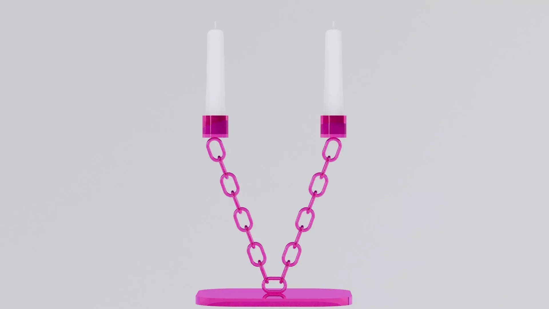 V Pink Glass Candleholder 3D Model Unwrapped UV Low-poly 3D model