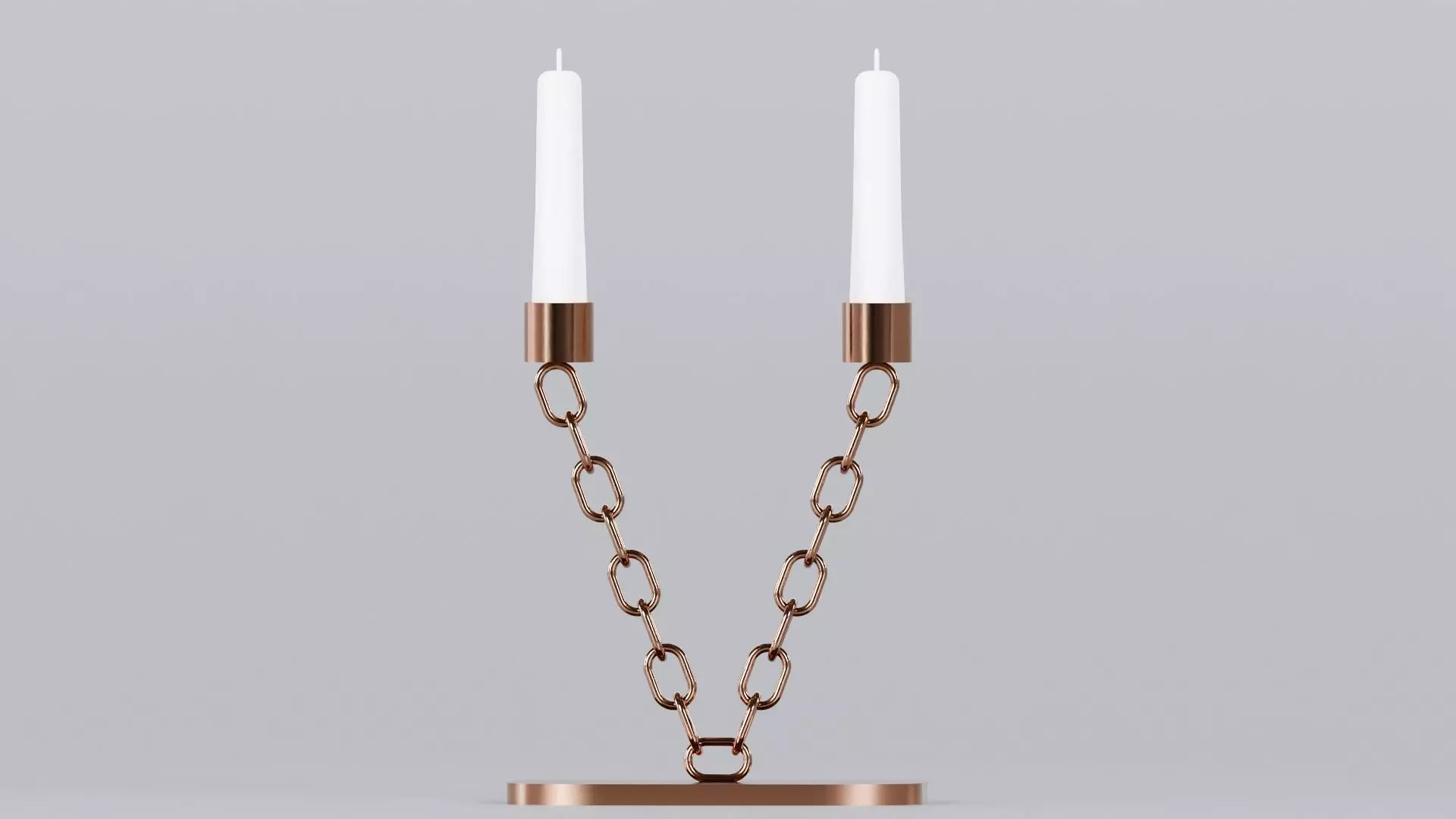 V Bronze Candleholder 3D Model True Render UV 4K PBR Texture Low-poly 3D model