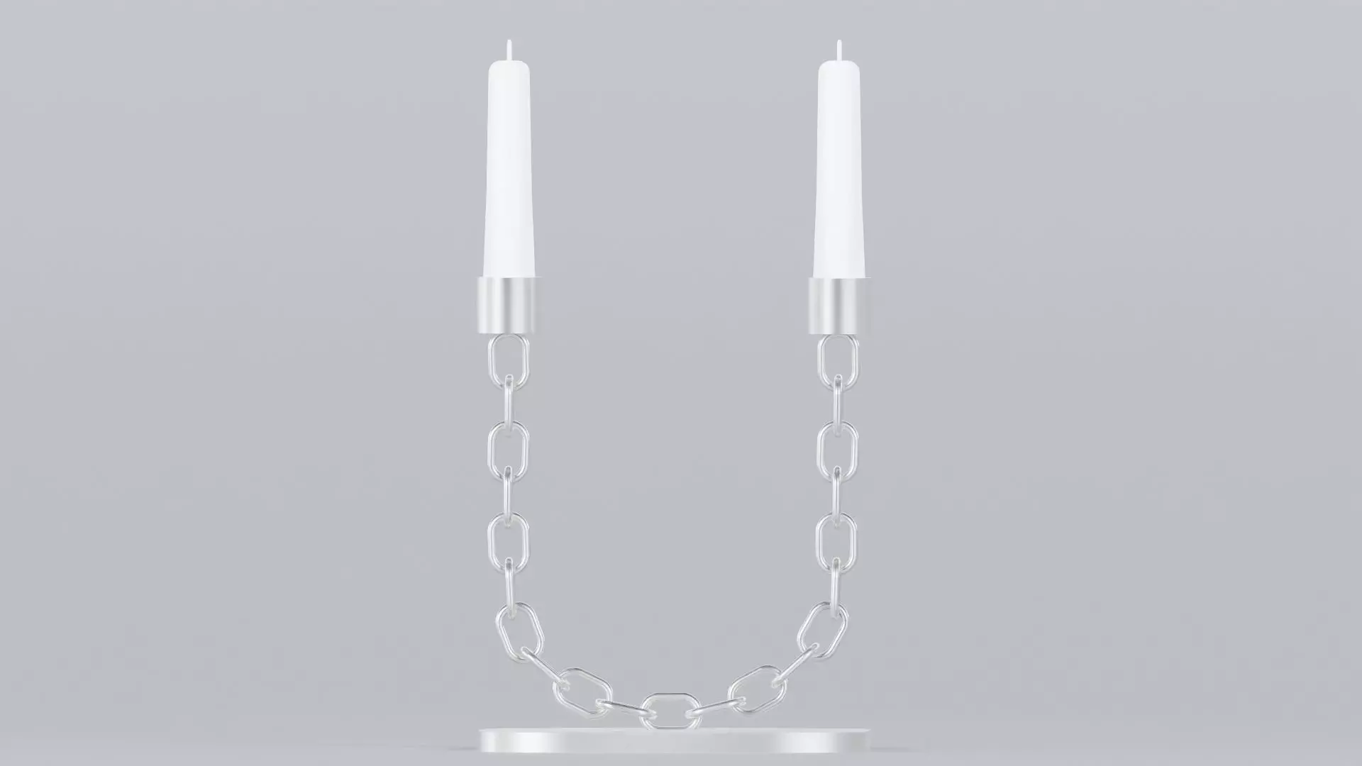 U Silver Candleholder 3D Model True Render UV 4K PBR Texture Low-poly 3D model
