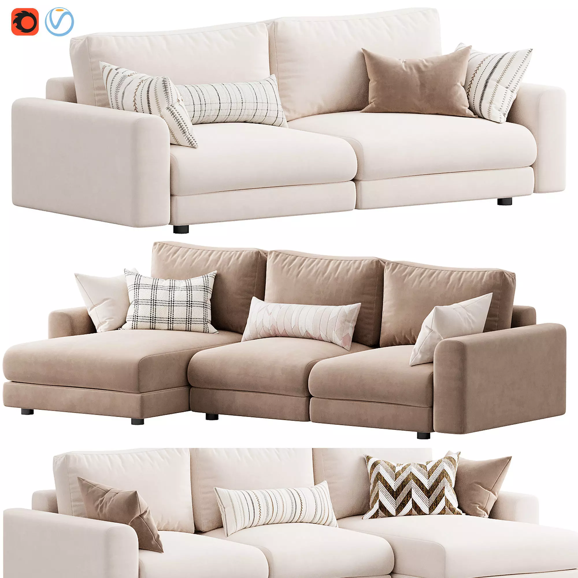 Corner Sofa Bed Sherlock 3D model