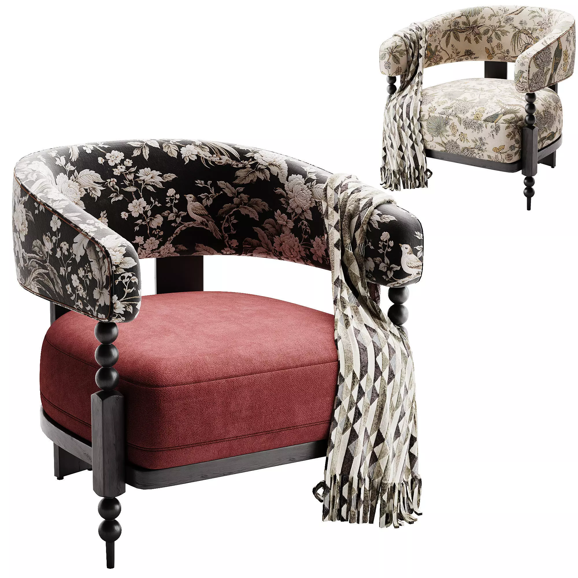 French Retro Arimchair 3D model