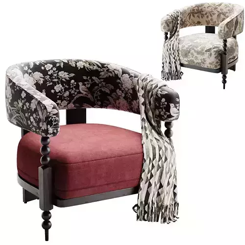 French Retro Arimchair 3D model