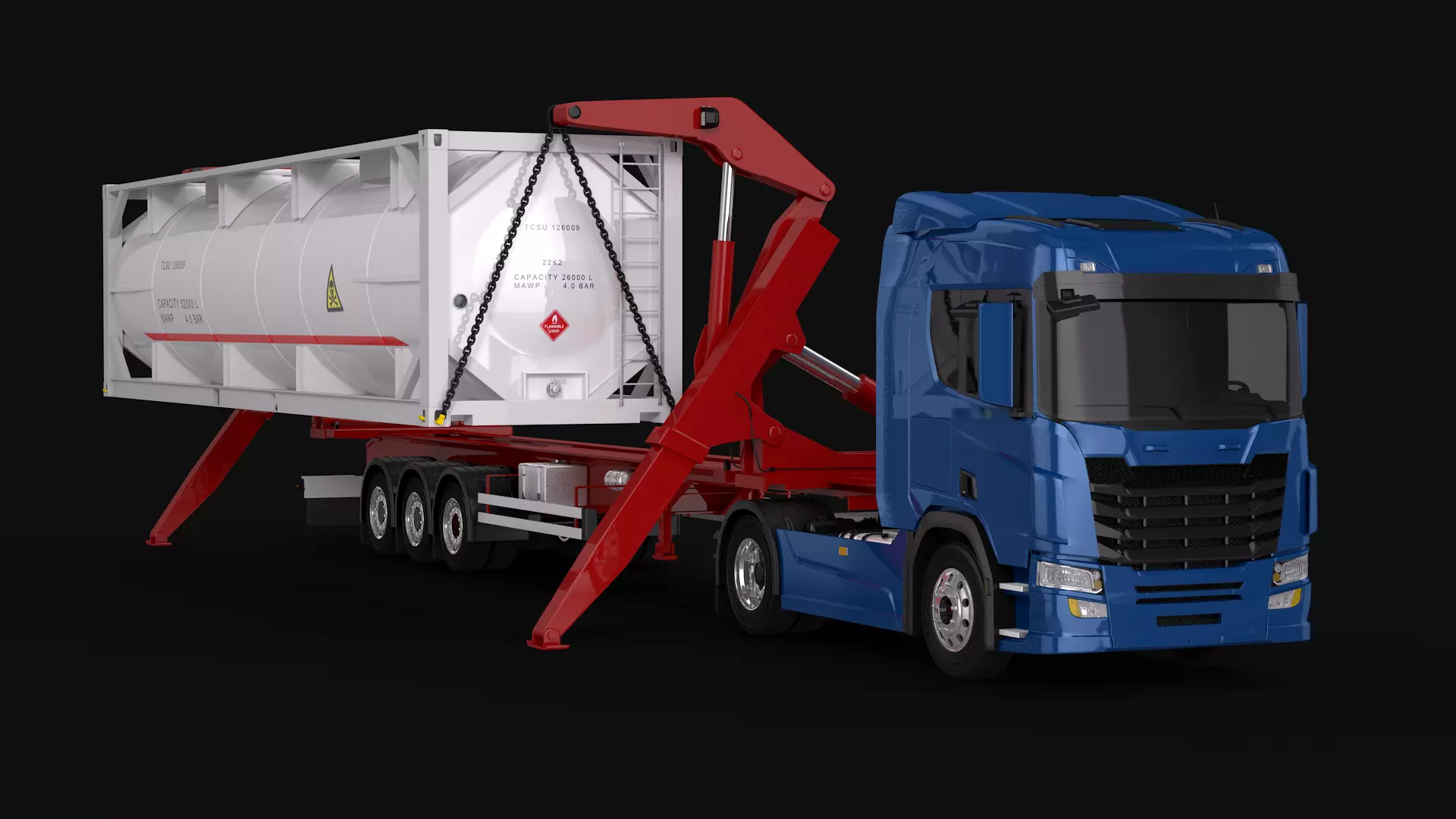 Generic Self Loading Truck an ISO Tank 3D model