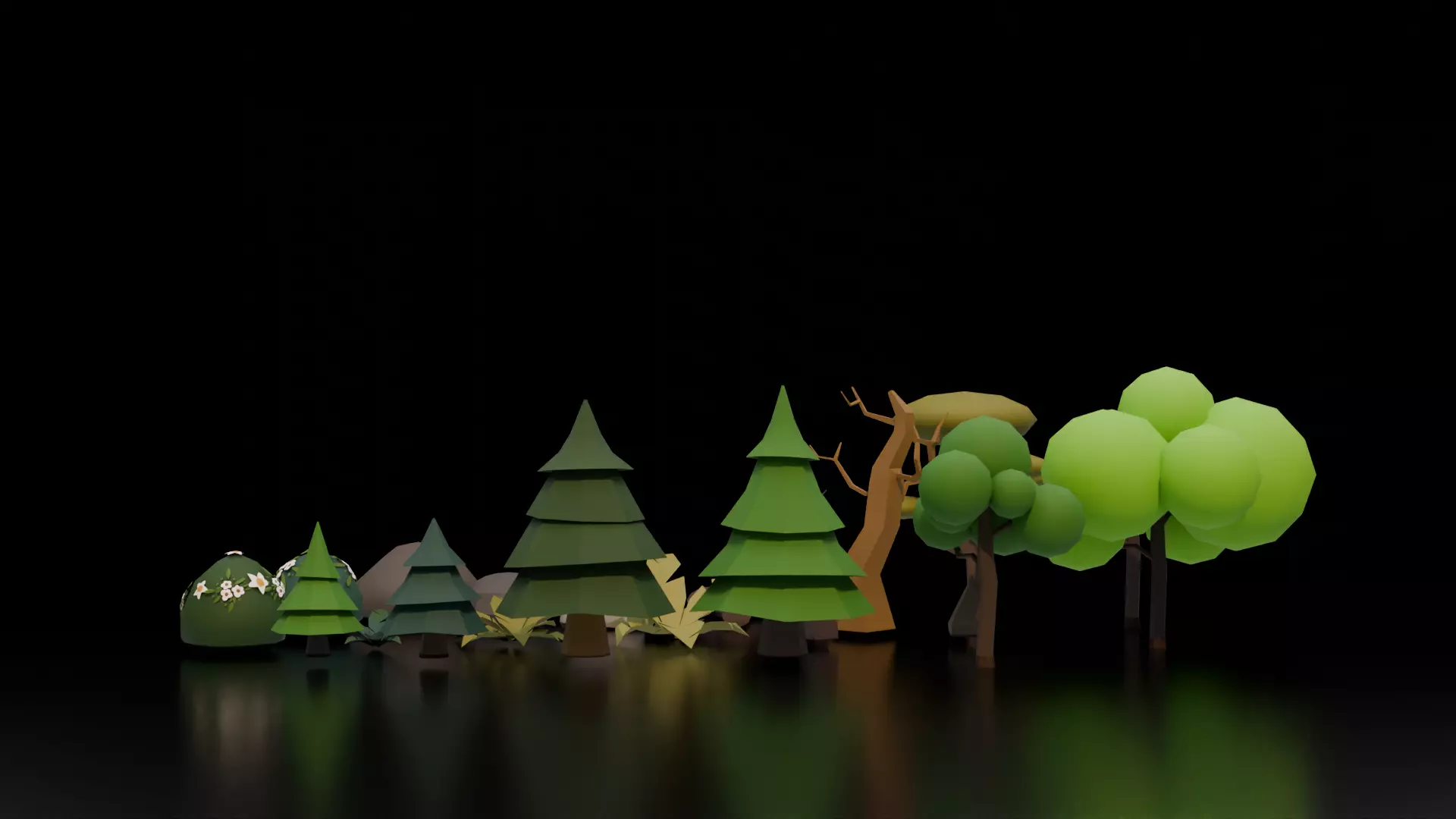 BASIC BOTANICAL ASSET PACK Low-poly 3D model