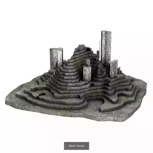 Landscape Terrain Pack 12 Models Stone Desert Outdoor Base 4