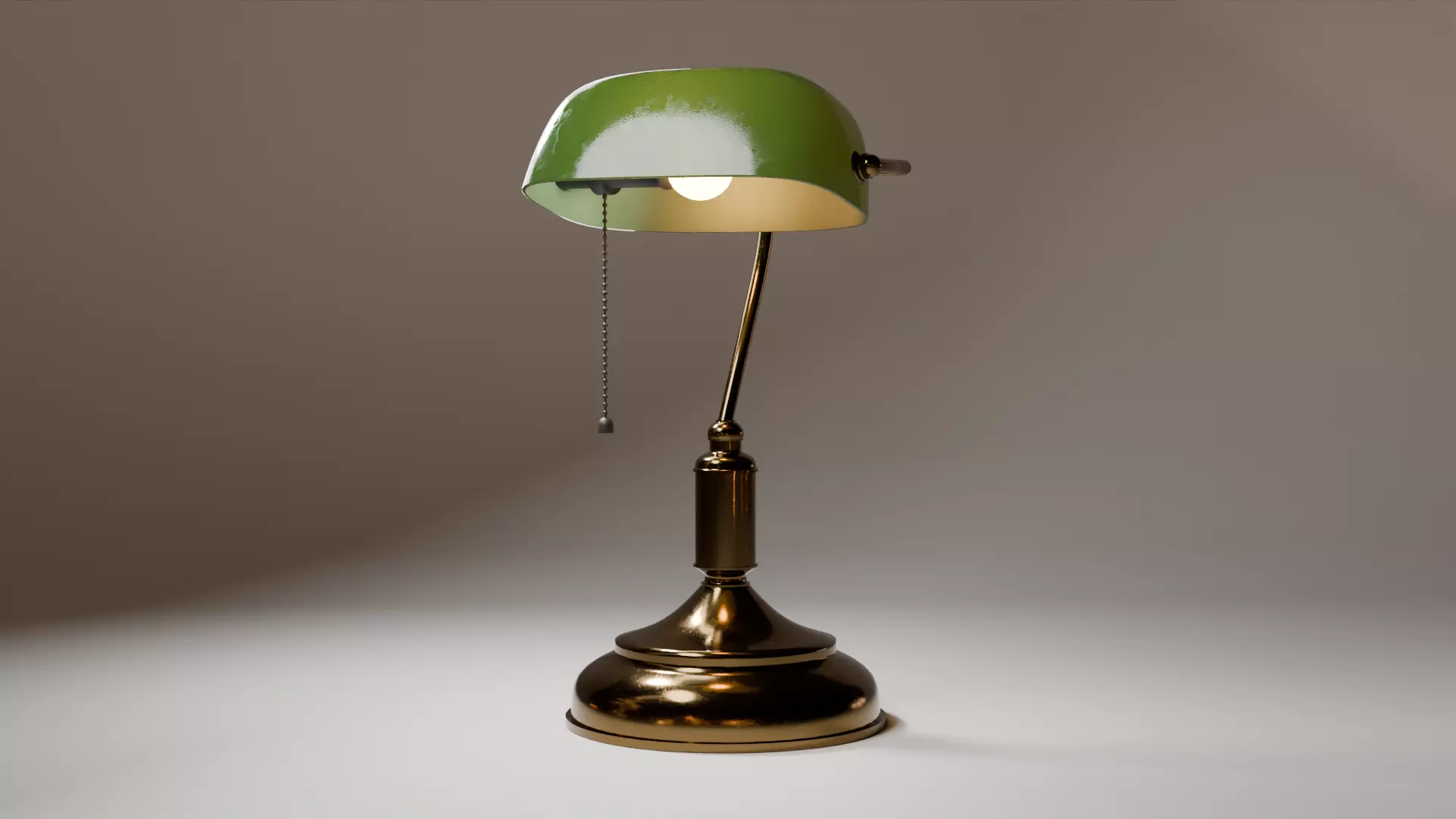 Vintage Classic Green Banker Lamp-Vintage Lamp 3D Model Free 3D model