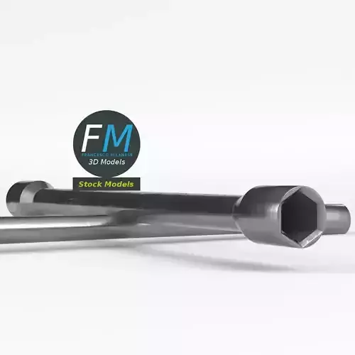 Cross wrench 3D model 4
