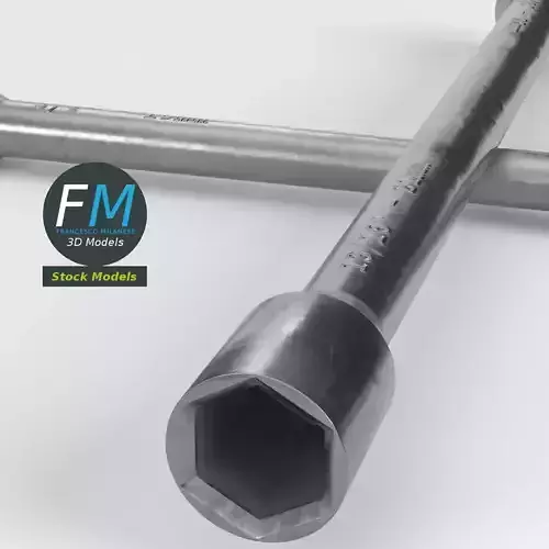 Cross wrench 3D model 3