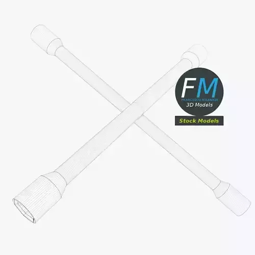 Cross wrench 3D model 7
