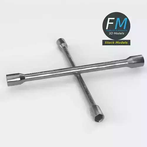 Cross wrench 3D model 2