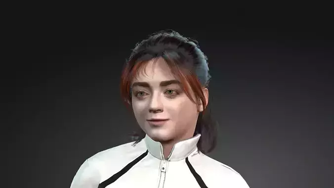 Aria Stone Realistic Young Female Game Ready Character Rigged 3D model