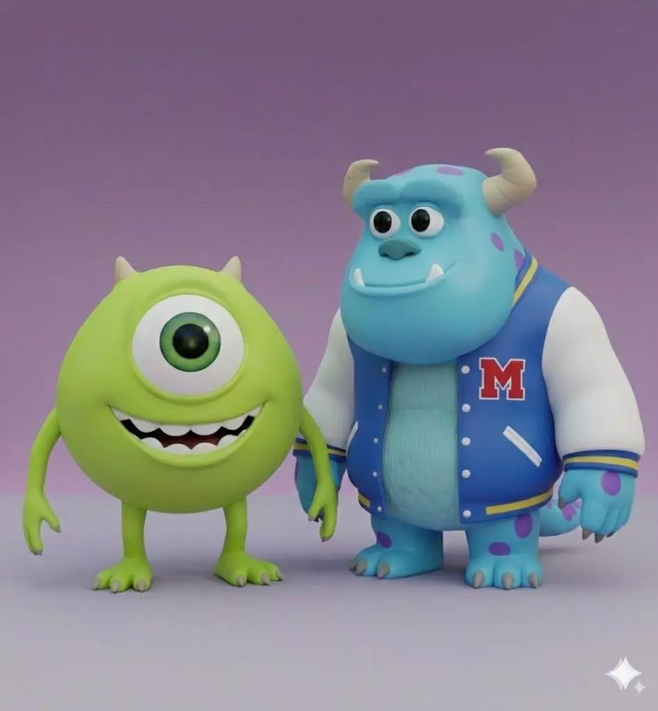 Mike Wazowski and James P Sullivan Sulley STL 3D print model