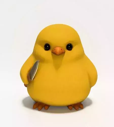 Chick with a Knife Cute but Deadly Nugget toy 3D print model 2