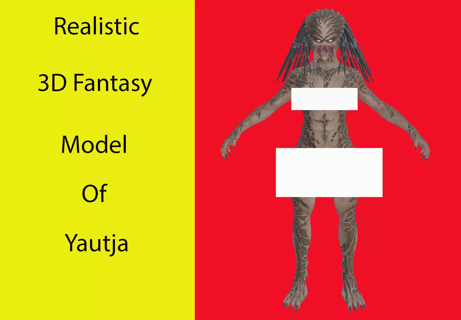 Female Predator Low-poly 3D model