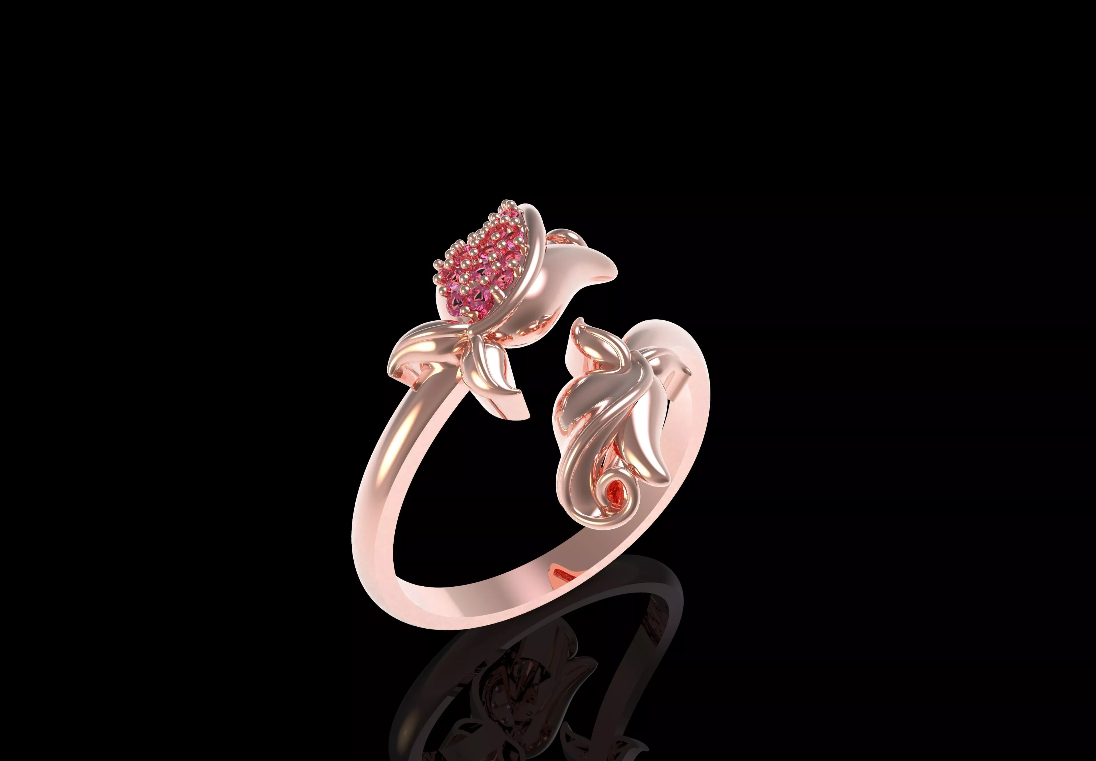 Rose Flower Ring 3D print model