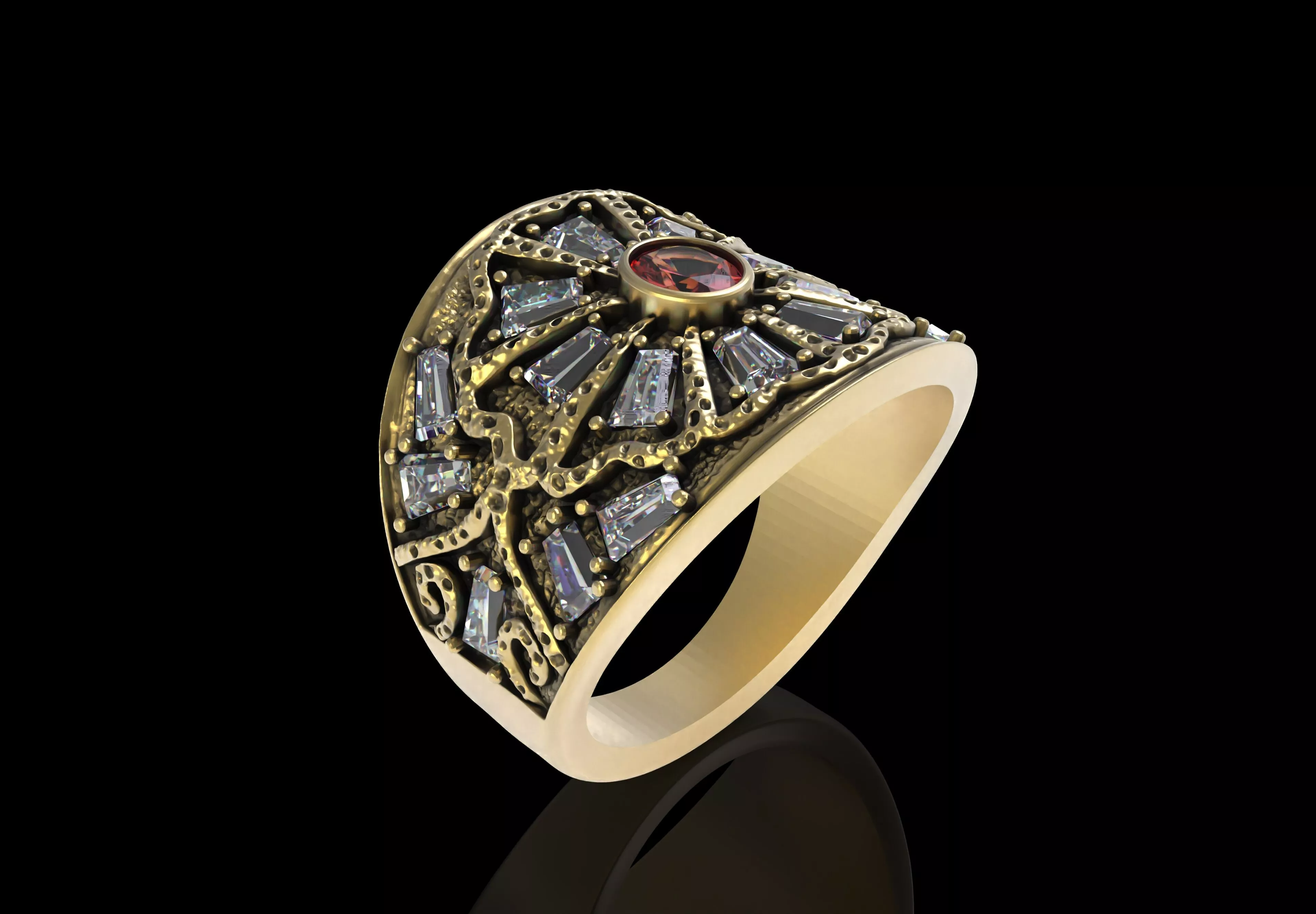 Taper Baguette Ring 3D print model