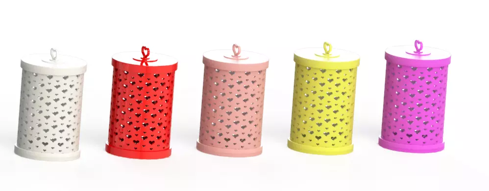 Heart Shaped Hanging Lantern with Heart 3D Printable Lantern 3D print model