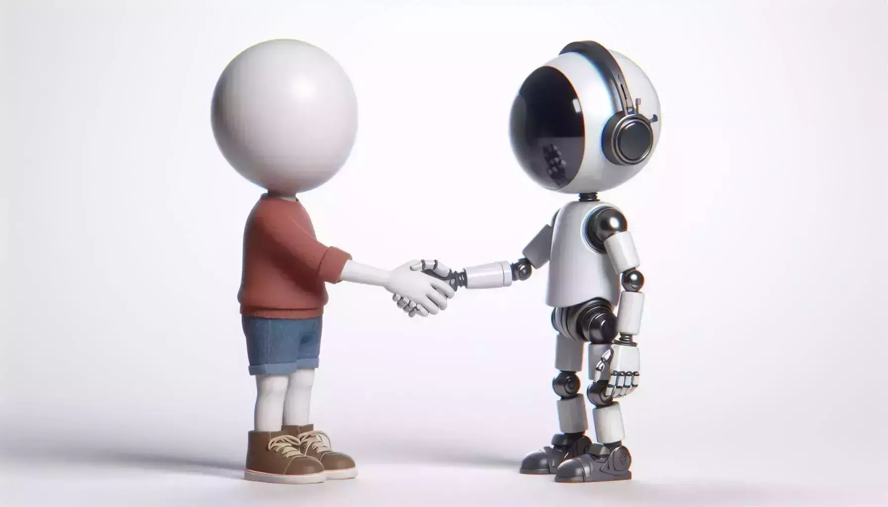 Robot and Human Friendship 3D Model 3D print model