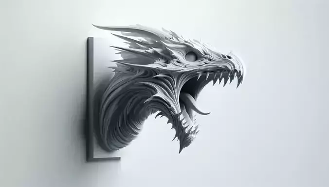 Dragon Head Wall Mount Model