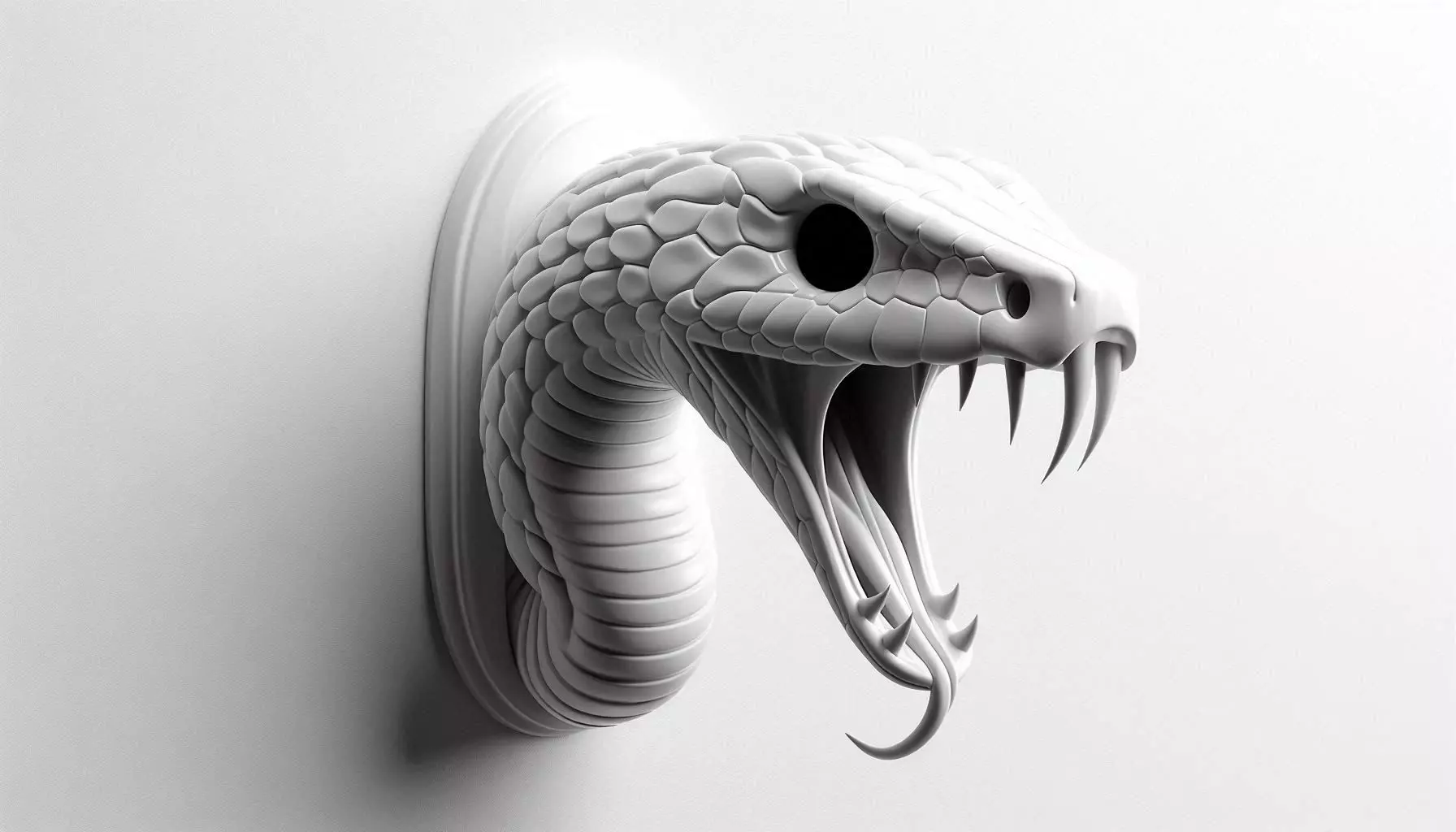 30Snake Head Wall Mount 3D Model 3D print model