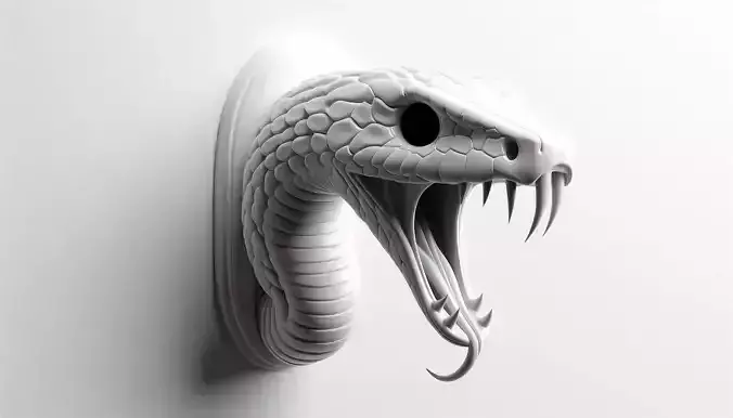 30Snake Head Wall Mount 3D Model