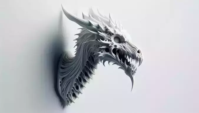 Dragon Head Wall Mount Model
