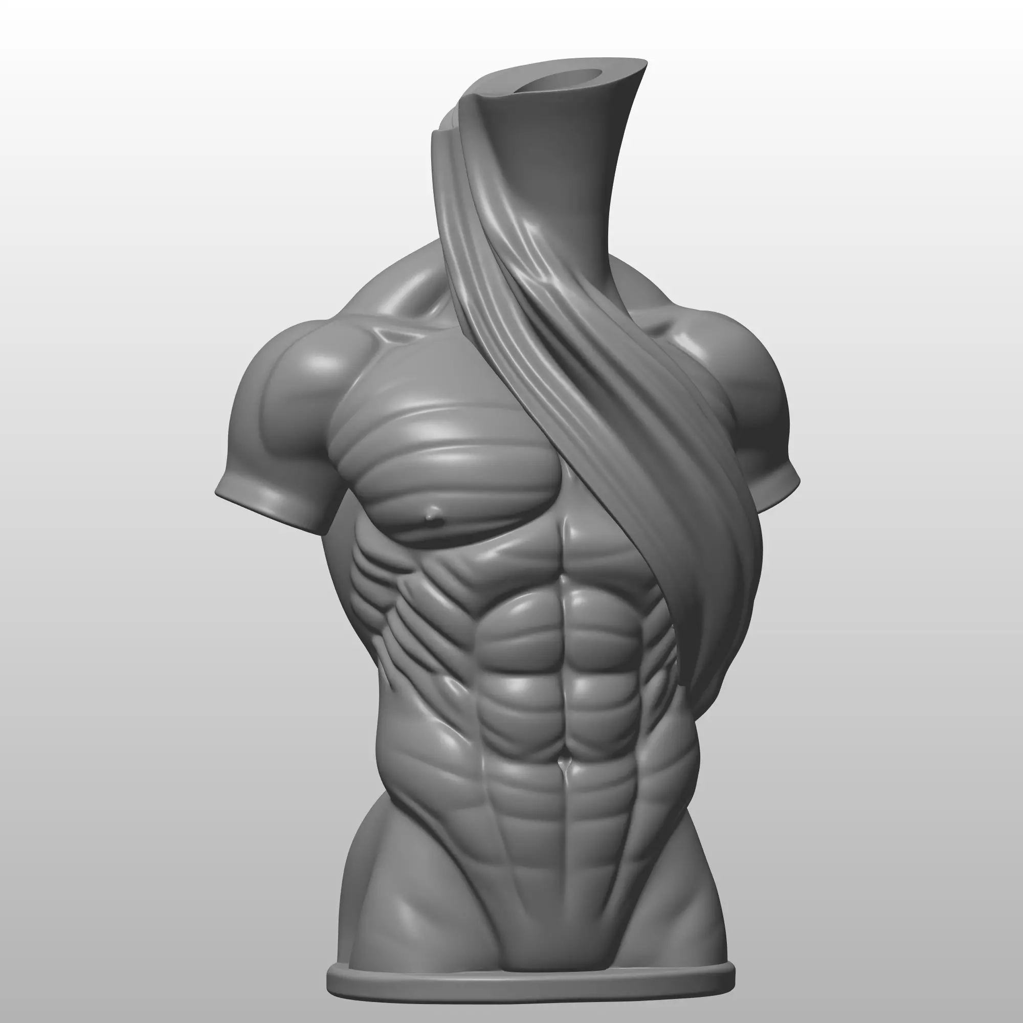 Male Torso Vase STL - Muscular Body Anatomy Planter 3D print model