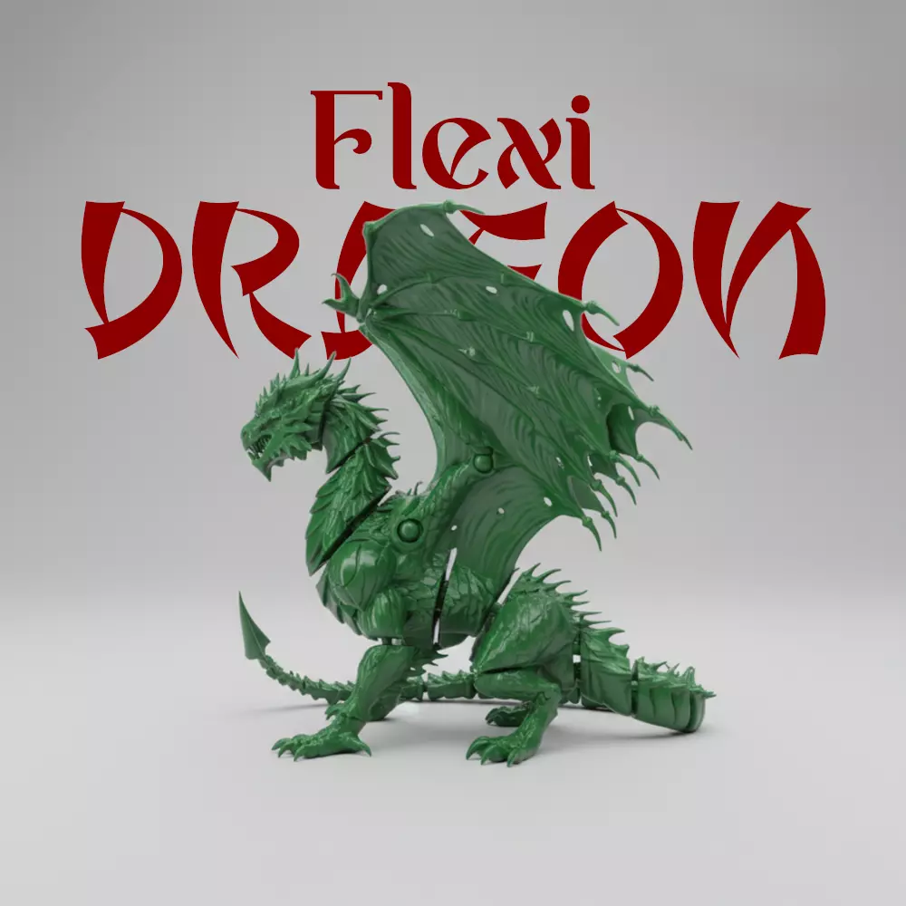 Aggressive Dragon Flexi Toy 3D print model