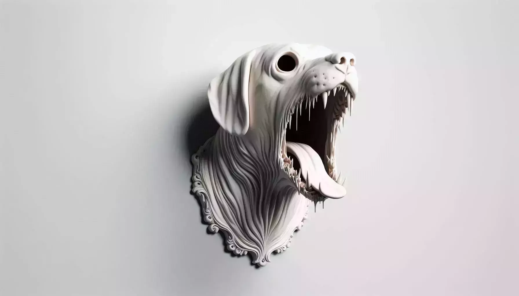 Dog Head Wall Mount 3D Model 3D print model
