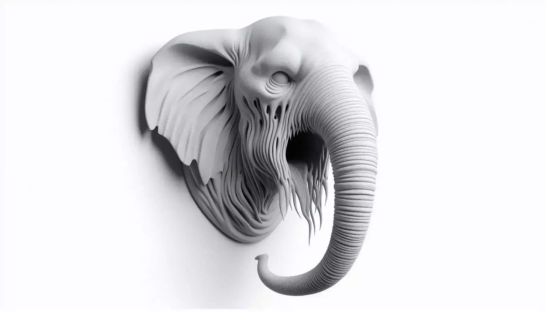 Wall Mounted Elephant Head 3D 3D print model